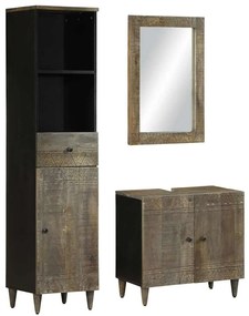 vidaXL Set mobilier de baie, 3 piese, lemn masiv de mango