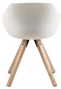 Set 2 scaune cu picioare din lemn de arbore de cauciuc Actona Tina, alb