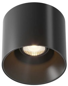 Spot LED aplicat, plafoniera dimabil design tehnic Alfa negru 10cm