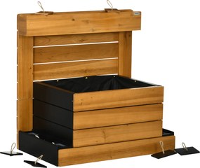 Outsunny Pat ridicat cu 4 cutii de plantare, sistem de auto-udare, căptușeală din material nețesut, rezistent la intemperii, 79,5 cm x 49,5 cm x 80 cm | Aosom Romania