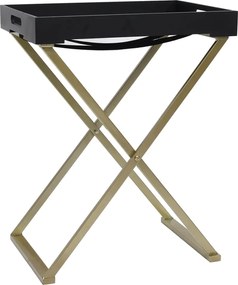 vidaXL Masă pliabilă, auriu și negru, 48x34x61 cm, MDF