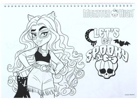 Monster High Crew Caiet de schițe spiralat A/4 cu 40 de pagini și autocolante