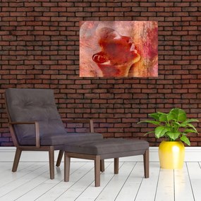 Tablou pe sticlă - Profilul feței feminine (70x50 cm)