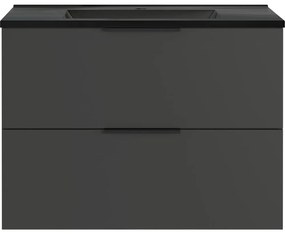 Dulap cu chiuvetă negru/gri antracit suspendat 81x61 cm Crandon – Germania