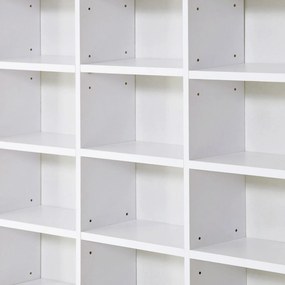 HOMCOM Bibliotecă CD de perete cu 36 de rafturi reglabile, 195 x 102 x 23.5cm, alb | Aosom Romania