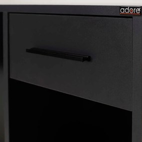 Birou Modern Adore Concept cu Sertar și 2 Rafturi, Alb - Maro - Stejar - Antracit, 90x52x75 cm