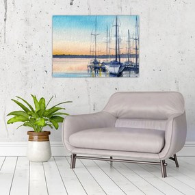 Tablou - Plimbare cu barca, aquarel (70x50 cm)