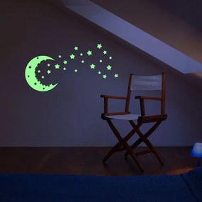 Set autocolante fosforescente Ambiance Moon and Stars