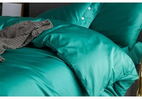 LENJERIE DE PAT LUX, 2 PERSOANE, 100% BUMBAC SATINAT, CEARCEAF 240X240 CM, HUSA PILOTA 200X220 CM, 2 FETE PERNA 50X70 CM, VERDE