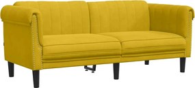 vidaXL Canapea cu 2 locuri, galben, catifea
