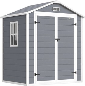 Outsunny Magazie Metalica pentru Gradina Gri Spatiu Depozitare Exterior | Aosom Romania