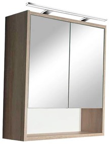 Dulap suspendat cu oglindă Luna 60, stejar Sonoma