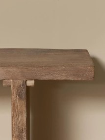 Consolă din lemn reciclat, natur, finisaj vintage, 153×36×78 cm, „Rustor"
