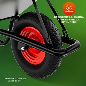 Roabă BARRY zincată, capacitate max. 100l/250kg, argintiu/negru Gardebruk