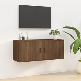 Dulap TV montat pe perete, stejar maro, 100x34,5x40 cm 1, Stejar brun, 100 x 34.5 x 40 cm