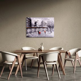 Tablou pe sticlă - Pictură în ulei a orașului II. (70x50 cm)