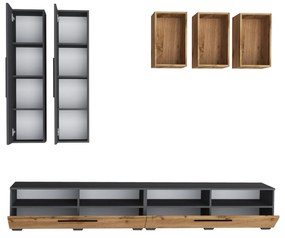 Living haaus Haga V12, Antracit/Stejar Wotan, L 240 cm