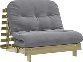 vidaXL Canapea futon cu saltea, 100x206x11 cm, lemn de pin tratat