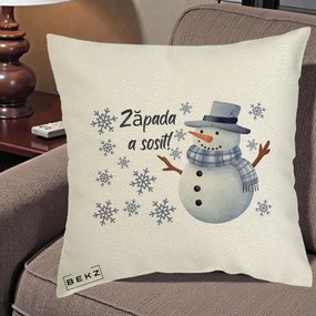 Perna Decorativa Zapada a Sosit Om de Zapada, 40x40 cm, Ecru, Husa Detasabila, Perna Inclusa, BEKZ®