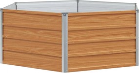 vidaXL Pat de grădină ridicat Aspect de lemn 129 x 129 x 45 cm