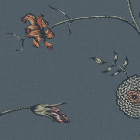 Tapet Flower Thread, Blue, Rebel Walls, 5 mp / rola