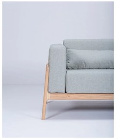 Canapea cu structură din lemn de stejar Gazzda Fawn Plus, 240 cm, albastru - gri