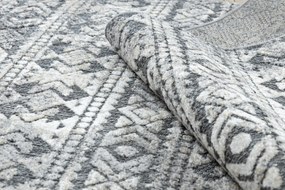 Covor Structural SOLE D3732 Aztec, caro - țesute plate gri / bej
