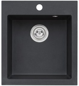 ALVEUS SETA737 - Chiuvetă de bucătărie CORTINA + baterie pentru chiuvetă TONIA granit/negru