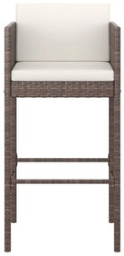 Set mobilier bar de gradina cu perne, 5 piese, maro, poliratan Maro, 130 x 60 x 110 cm, 5