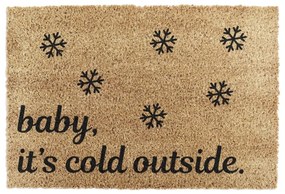 Covoraș de intrare din fibre de nucă de cocos 40x60 cm cu model de Crăciun Baby It's Cold Outside – Artsy Doormats