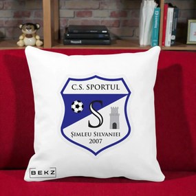 Perna Personalizata CS Sportul Simleu Silvaniei 2007, 40x40 cm, Alba Mata, Husa Detasabila, Perna Inclusa, BEKZ®