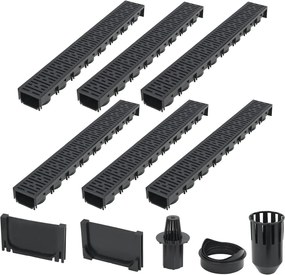 vidaXL Canale de drenaj, 6 buc., plastic, 6 m