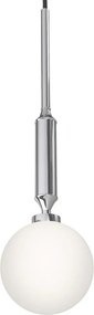 Pendul suspendat din metal crom 43cm si glob sticla Ero I