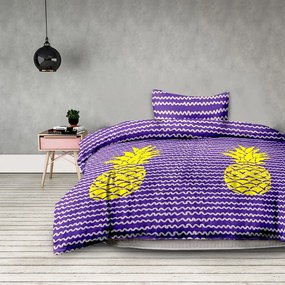 Lenjerie de pat din microfibră violet ANANAS Dimensiune lenjerie de pat: 2 buc 80 x 80 cm | 200 x 220 cm
