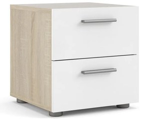 Noptieră albă cu aspect de lemn de stejar Pepe - Tvilum