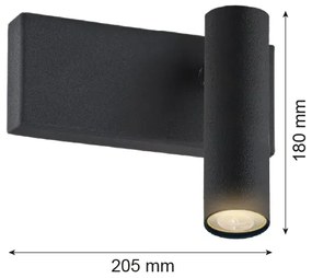 Spot de perete ETNA 1xG9/6W/230V negru Argon 8065