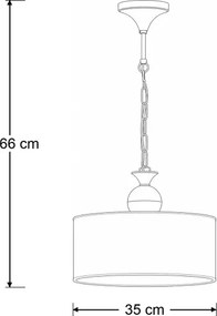 Brilagi - Lustru suspendat pe lanț SAPHIRE 1xE27/15W/230V crem/auriu/patină
