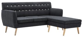 247020 vidaXL Canapea formă L, material textil, 171,5x138x81,5 cm, gri închis