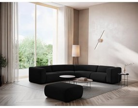 Colțar negru cu tapițerie din catifea Ekahi – Makamii