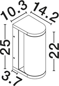 Aplica de perete LED exterior din aluminiu IP65 Iman
