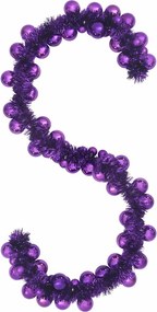 vidaXL Ghirlandă cu Bile de Crăciun Violet 186 cm Polistiren