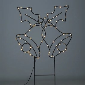 Brilagi - Decorațiune LED de Crăciun cu clopoței pentru exterior, 55x32 cm, alimentare 3xAA, IP44