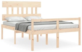 3195391 vidaXL Cadru de pat senior cu tăblie dublu, lemn masiv
