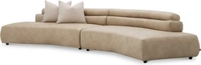 Canapea curbata design LUX Marvella, Valente beige