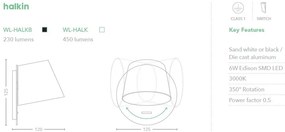Aplica LED directionabila design minimalist Halkin