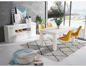 COMODA BRANCO, 179.4X41.3X85 CM, 4 USI, 1 SERTAR, CULOARE ALB, FRONT MDF, PAL