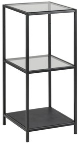 Etajeră neagră din sticlă 35x83 cm Seaford – Actona