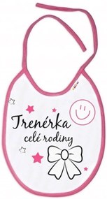 Baby Nellys Bavetă impermeabilă Antrenor întreg familii, 24 x 27 cm - roz