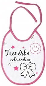 Baby Nellys Bavetă impermeabilă Antrenor întreg familii, 24 x 27 cm - roz