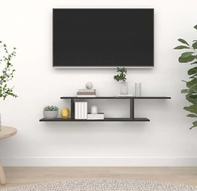 vidaXL Raft TV cu montaj pe perete, negru, 125x18x23 cm, PAL